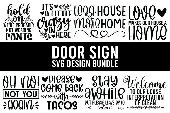 Door Sign SVG Design Bundle: Graphics for Crafts & Branding