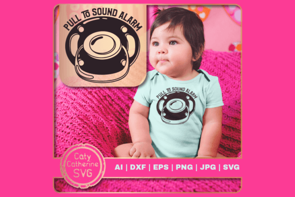 Pull to Sound Alarm Funny Dummy Pacifier Graphics